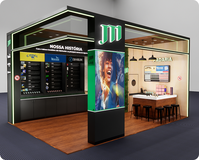 Projeto do estande JTI para a Fipan