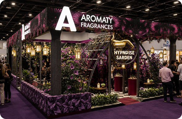 Estande Aromaty Fragrances em evento